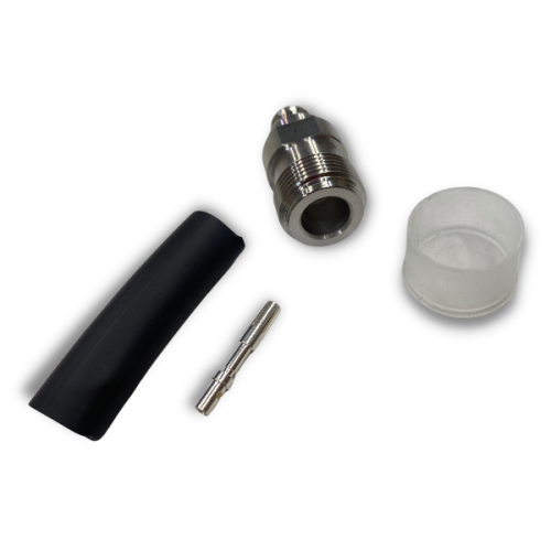 N Male Right Angle solder center body connector for Flex Form 0.27 ...