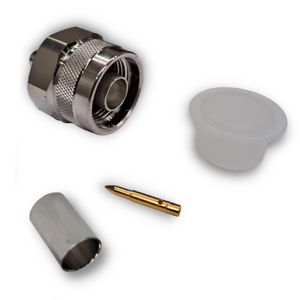 N Male Connector, Solder Center/Crimp Outer for LMR240