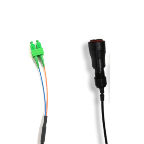 SC/APC-LC/UPC 2F Duplex, Single Mode I/O Jumper with Pulling Sock, 50f