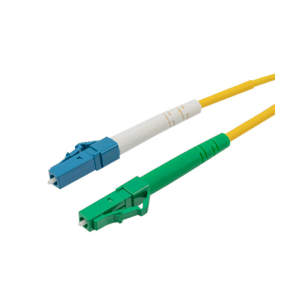 LC/APC to LC/UPC Fiber Patch Cord, 1.6mm, Simplex, Single Mode, 40ft