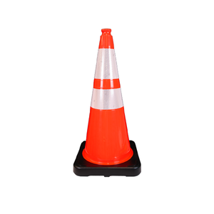 TrafFix Devices: PVC Cone, 28" Wide Body (1) 4" & (1) 6" 3M Reflective (3340) Collars, 10 lbs