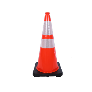 TrafFix Devices: PVC Cone, 28" Wide Body (1) 4" & (1) 6" 3M Reflective (3340) Collars, 7 lbs