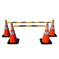 Cone Bar, 4' - 6' Adjustable ABS Black w/ Yellow Engineer Grade Reflective Sheeting