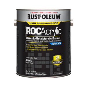 Rust-Oleum: 1 gal. ROC Acrylic 3800 DTM OSHA Satin Black Int