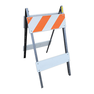 TrafFix Devices: Type I Folding Barricade, 14 Ga Galvanized Legs Blow Molded Plastic Panels w/ (2) 12" x 24" Top Panels EG, (2) 6" x 24" Bottom Panels