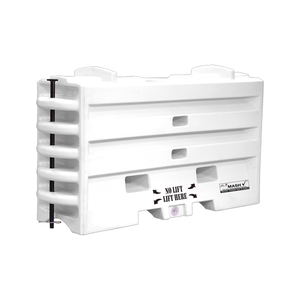 TrafFix Devices: 43" Sentry Water Cable Barrier Wall TL2/TL3, White, w/ T-Pin, Fill Cap & Drain Plug