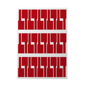 Mr.Label: Red US Letter Sheet Self-Adhesive Cable Label, Wat