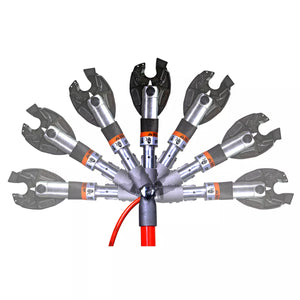 Burndy: IN-LINE 82" F711 Pole Tool, Angled, D3 Crimp Jaw, 3Ah Makita Batteries