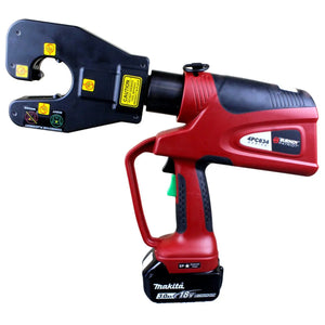 Burndy: 4-POINT 6T Dieless C-Head Battery Crimper, Hard Case, 3Ah Makita Batteries