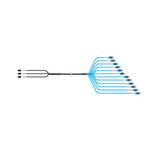 CommScope: 65ft HELIAX FiberFeed Direct trunk, 24 OM4 Bend-Insensitive Multimode Fiber. End 1: MPO, End 2: DLC, 65 ft