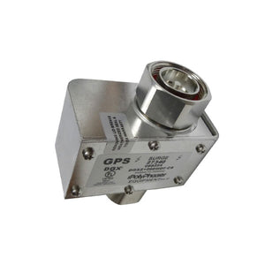 PolyPhaser: RF Protector, DIN Female Equipment Side, DIN Male Surge Side, 800MHz-2.5GHz, GPS
