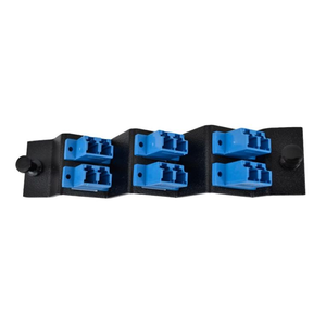 Fiber Instrument Sales: LC Duplex 6 Pack SM Blue Adapter Angled Plate- Black