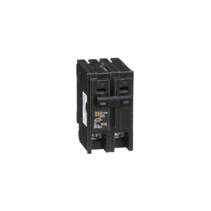 Square D: Mini Circuit Breaker, Homeline, 100A, 2 Pole, 120/240VAC, 10kA AIR, Standard Type, Plug In, UL