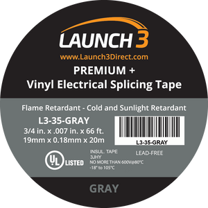 Vinyl 35 Series Electrical Tape, Gray, 3/4" x 66'