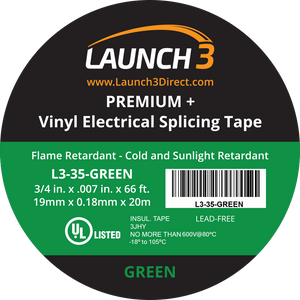 Vinyl 35 Series Electrical Tape, Green, 3/4" x 66'