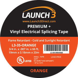 Vinyl 35 Series Electrical Tape, Orange, 3/4" x 66'