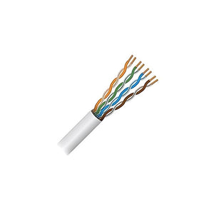 CAT5E White Cable, Plenum, 24 AWG, 4 Pair, Un-Shielded, Per Foot