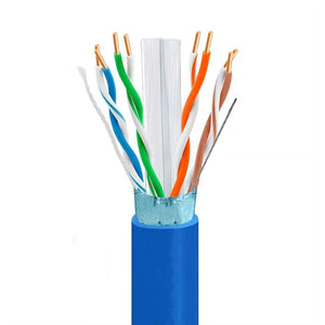 CAT6A Blue Cable, Riser, 23 AWG, 4 Pair, Shielded - Per Foot