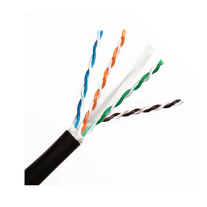 Cat6A Black Wire, 23AWG/4PAIR, 10G, Direct Burial, Gel Filled U/UTP