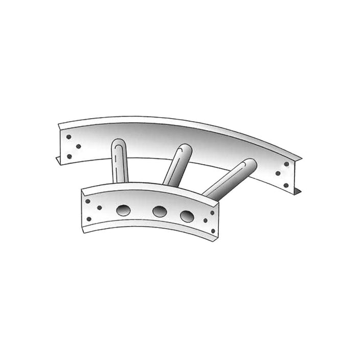 45° Horizontal Bend Aluminum Cable Tray Ladder, 4" D x 12" W