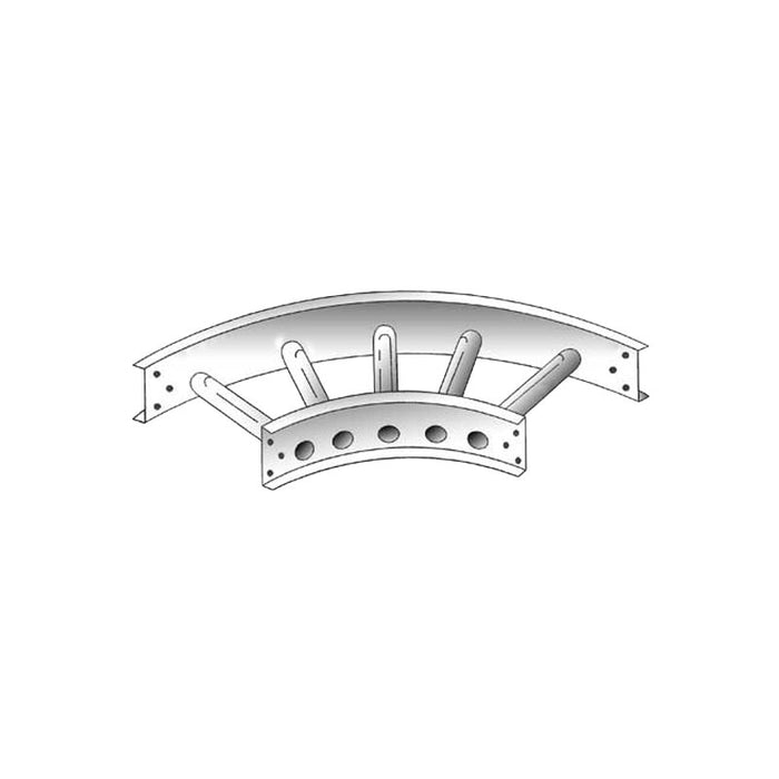 90° Horizontal Bend Aluminum Cable Tray Ladder, 4" D x 12" W