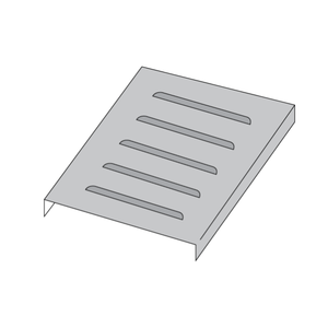 48" Wide 12' Flanged Louvered Straight Aluminum Ladder Tray
