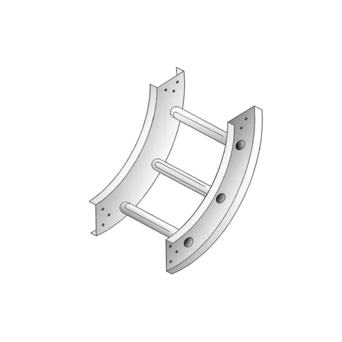 90° Vertical Inside Riser Aluminum Cable Tray Ladder, 4" D x