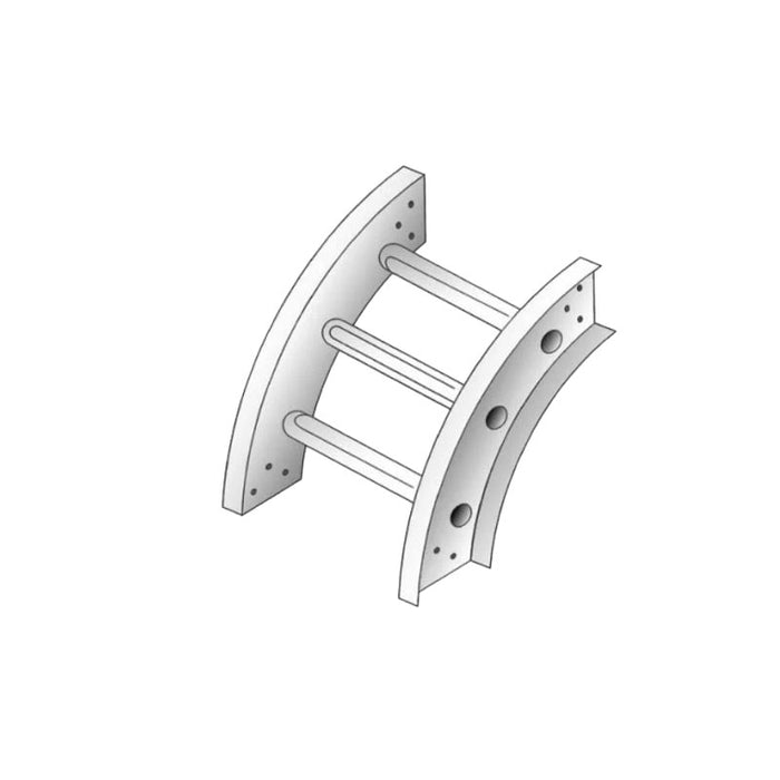 90° Vertical Outside Riser Aluminum Cable Tray Ladder, 4" De