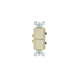 Two Single Pole Switches, Rated 15A, 120-277V AC, Ivory