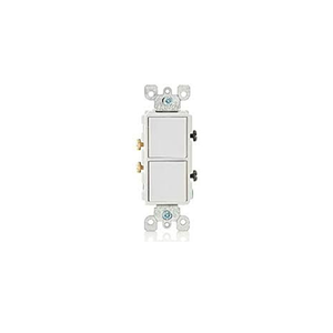 Two Single Pole Switches, Rated 15A, 120-277V AC, White