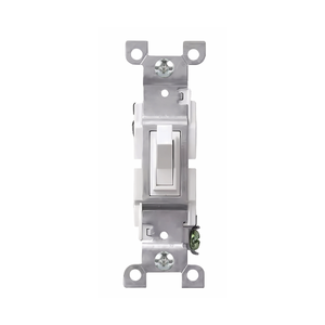 Double Pole Toggle Switch, Rated 20A, 120-277V AC, White