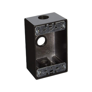 2" Deep, 3 Outlets with 1/2" Hole Size, 1 Gang, Black, Weath