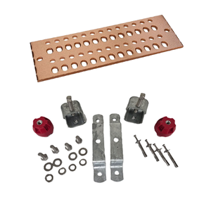 Solid Copper Buss Bar 4" x 12" with Buss Bar Hardware Kit