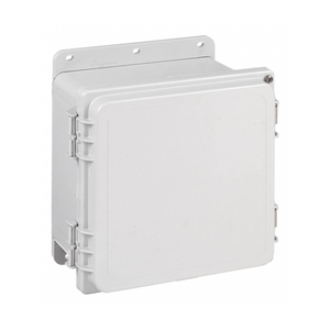 10" x 10" x 6", Gray PVC, NEMA 13, Hinged Clamp Junction Box