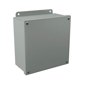 8" x 8" x 4", Carbon Steel, NEMA 12/13, Wall Mount Enclosure with Screw Cover