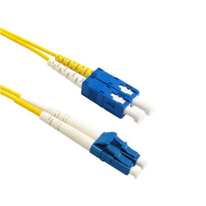 LC/UPC to SC/UPC Duplex Yellow Single Mode, 15M Fiber Jumper