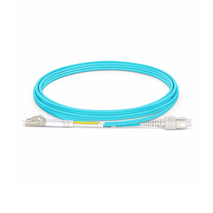 LC/UPC to SC/UPC, Duplex, Aqua, Multi Mode, OM3, 10 Meter