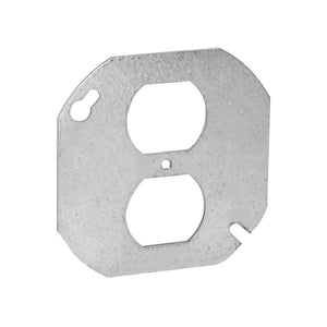 4" Octagon Cover with Space for Duplex Receptable