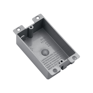 1-Gang PVC Remodel Box, Shallow, 8 cu in, w/ Mounting Ears,