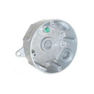1-1/2" Deep, 4" Round, 4 Outlets with 1/2" Hole Size, Weathe