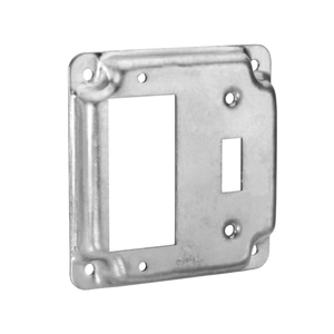 4" Square Industries Cover, (1) GFCI, 1-Toggle, 1/2" Raised
