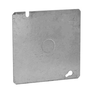 4-11/16" Square Cover, 1/2" Center Knockout, Flat