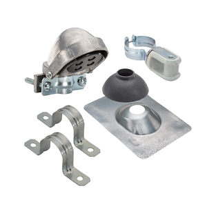 2" Service Entrance Mast Kit: Service Entrance Cap, Roof Flashing, 2-Hole Strap, Porcelain Wire Holder