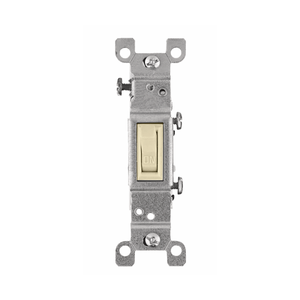Single Pole Toggle Switch, Rated 15A, 120-277V AC, Ivory