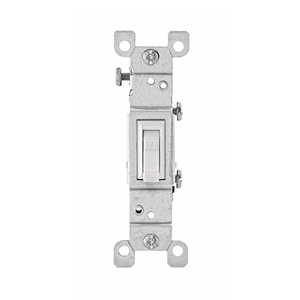 Single Pole Toggle Switch, Rated 15A, 120-277V AC, White