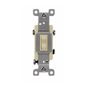 3-Way Toggle Switch, Rated 15A, 120-277V AC, Ivory