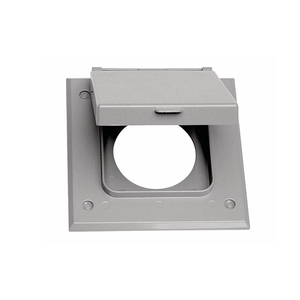 2-Gang 40-50A Receptacle Device Cover, Weatherproof, Gray