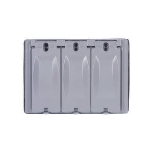 3-Gang Three Switches or S/R Device Cover, Weatherproof, Gray
