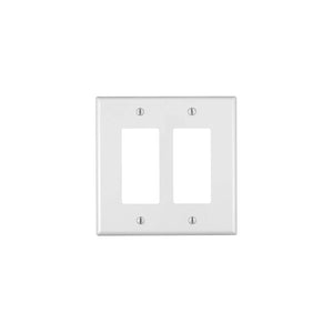 Standard Decorator Wallplate, 2-Gang Rocker, Glossy White