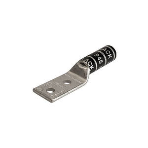 2/0 (Black) Stranded Lug, 2 Hole, 1/4" Hole, 5/8" Spacing, W